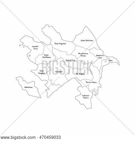 Azerbaijan Political Map Of Administrative Divisions - Districts, Cities And Autonomous Republic Of 