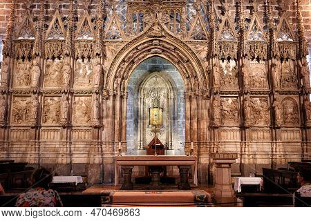 Chapel Of The Relic Of The Holy Grail Inside Valencia Cathedral, Holy Chalice, Spain.