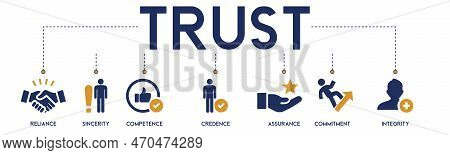Trust Building Banner Web Icon Vector Illustration Concept With Icon And Symbol Of Reliance, Sinceri