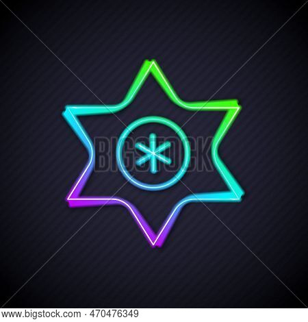 Glowing Neon Line Falling Star Icon Isolated On Black Background. Meteoroid, Meteorite, Comet, Aster