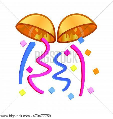 Flapper For Christmas Or Birthday Isolated On White Background. Large Size Of Emoji.