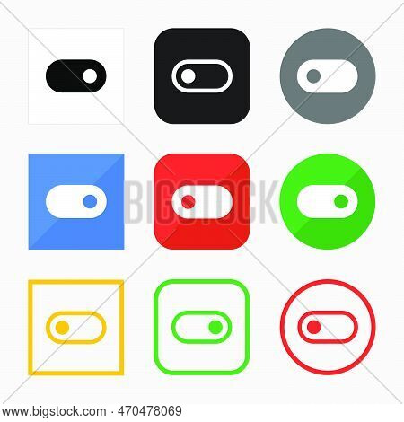 Set Of Toggle On And Off Icons For Your Web Site Or Mobile App. Simple Icons Isolated On White Backg