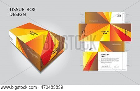 Tissue Box Packaging Design On Polygon Background, Box Mockup, 3d Box, Can Be Use Place Your Text An