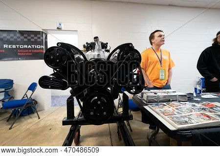 Flint, Michigan -usa- February 10, 2023:  8Th Annual Chrome And Ice Winter Indoor Autoshow At The Do