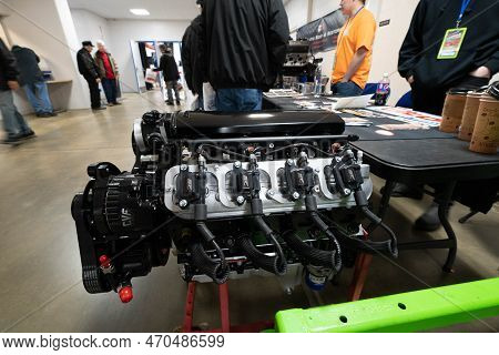 Flint, Michigan -usa- February 10, 2023:  8Th Annual Chrome And Ice Winter Indoor Autoshow At The Do