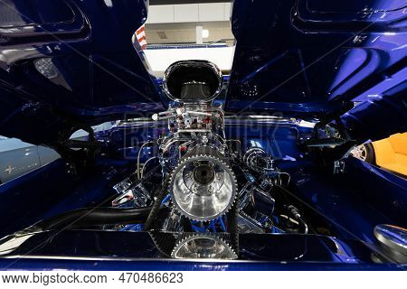 Flint, Michigan -usa- February 10, 2023:  8Th Annual Chrome And Ice Winter Indoor Autoshow At The Do