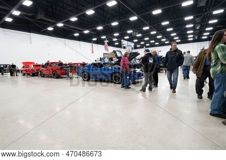 Flint, Michigan -usa- February 10, 2023:  8Th Annual Chrome And Ice Winter Indoor Autoshow At The Do