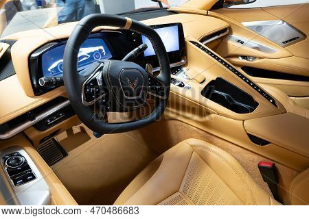 Flint, Michigan -usa- February 10, 2023:  8Th Annual Chrome And Ice Winter Indoor Autoshow At The Do