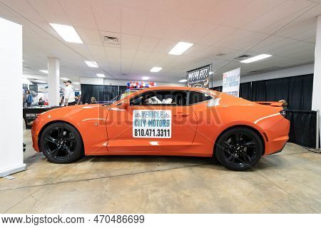 Flint, Michigan -usa- February 10, 2023:  8Th Annual Chrome And Ice Winter Indoor Autoshow At The Do