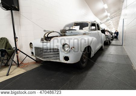 Flint, Michigan -usa- February 10, 2023:  8Th Annual Chrome And Ice Winter Indoor Autoshow At The Do