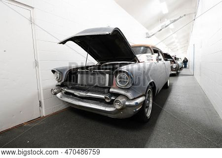 Flint, Michigan -usa- February 10, 2023:  8Th Annual Chrome And Ice Winter Indoor Autoshow At The Do