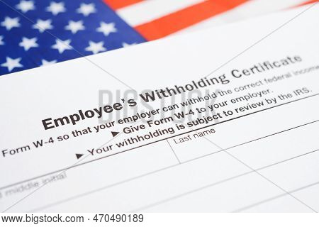 Tax Form 1040 U.s. Individual Income Tax Return, Business Finance Concept.