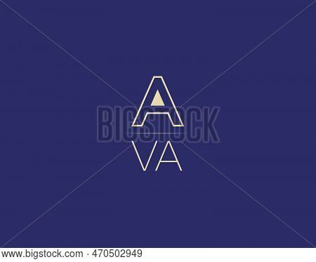 Ava Letter Logo Design Modern Minimalist Vector Images