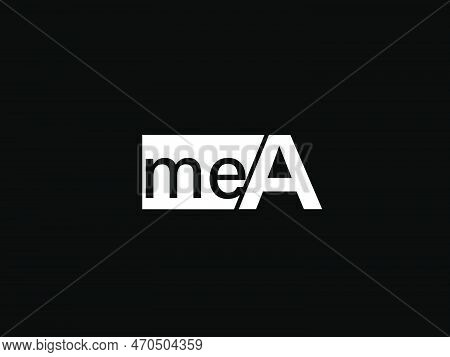Mea Logo And Graphics Design Vector Art, Icons Isolated On Black Background