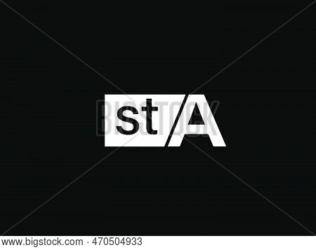 Sta Logo And Graphics Design Vector Art, Icons Isolated On Black Background
