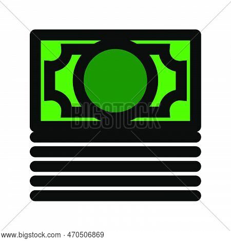 Money Stack Icon Line Isolated On White Background. Black Flat Thin Icon On Modern Outline Style. Li