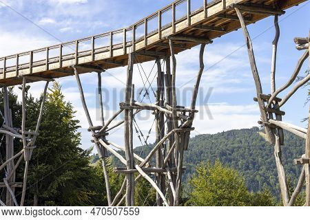 Observation Tower Located At The Top Of The Słotwiny Arena Ski Station, Krynica Zdroj, Beskid Mounta