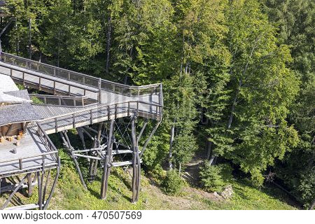 Observation Tower Located At The Top Of The Słotwiny Arena Ski Station, Krynica Zdroj, Beskid Mounta