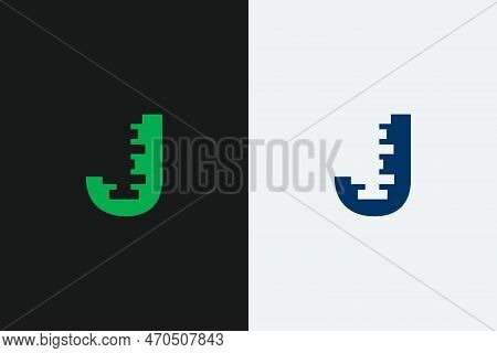 J Letter Iconic Transformation Shape Vector Logo Design. Creative Brand Logo Illustration. J Typogra