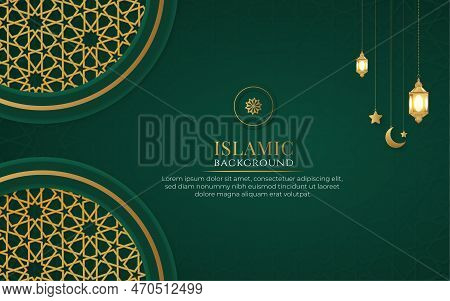 Modern Islamic Arabic Abstract Background Design Vector Template.