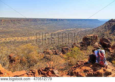 Tourists Hike Towards Waterberg Plateaus. - 09 October 2018: Tourists Hike Towards Waterberg Plateau