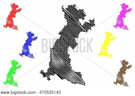 Cocula Municipality (free And Sovereign State Of Guerrero, Mexico, United Mexican States) Map Vector