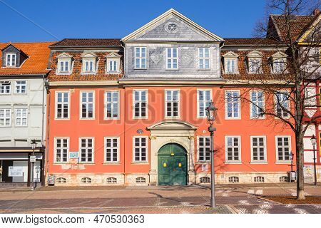 Wolfenbuttel, Germany - March 23, 2022: 
Colorful Historic House On The Stadtmarkt Square In Wolfenb