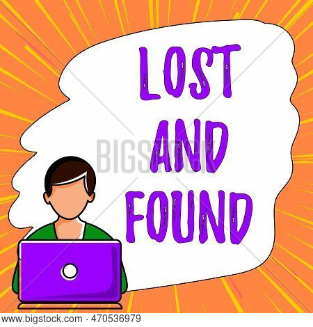 Text Showing Inspiration Lost And Found. Word For Place Where You Can Find Forgotten Things Search S