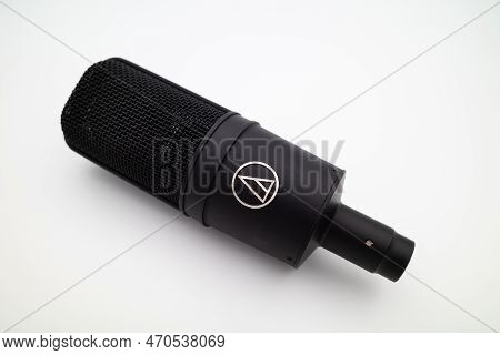 Zurich, Switzerland - December 21, 2022: Studio Microphone Large Diaphragm Cardioid Audio Technica A