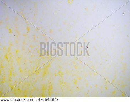 Mold On Bathroom Enamel. Black Dots Of Mold And Yellow Plaque. Requires Cleaning. Before Using Clean