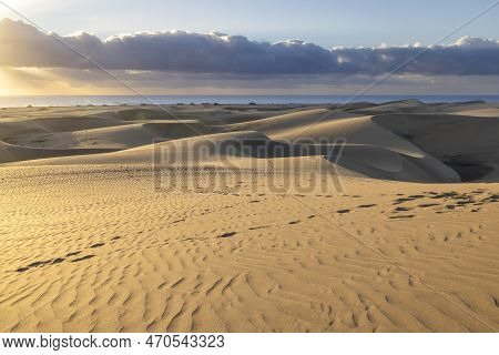 Golden Hour At Maspalomas Dunes