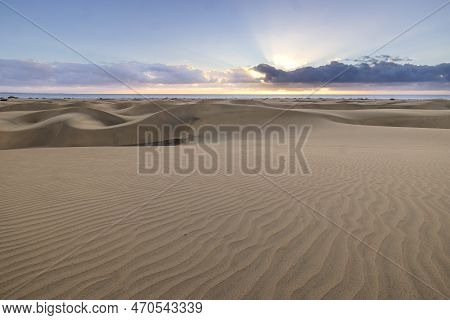 Golden Hour At Maspalomas Dunes