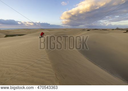 Golden Hour At Maspalomas Dunes