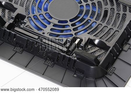 Back Color Cooling Pad Make The Laptop Computer Not Overheat. Isolated On White Background.image For