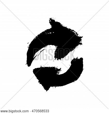 Black Circle Vector Arrows. Vector Icons Recycle