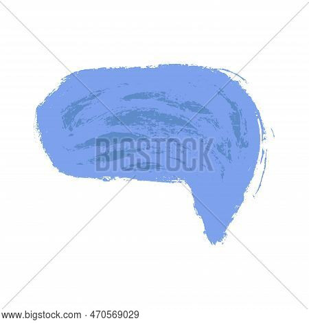 Blue Empty Message Bubble On White Background.