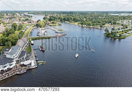 Aerial From The City Earnewoude In Friesland The Netherlands