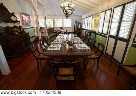 Francois, Martinique -december 29, 2022 : The Treasurer S Cabin Of Plantation Clement Located In Mar