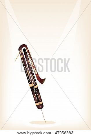 Klasyczna Contrabassoon na etapie brązowe tło
