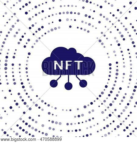 Blue Nft Cloud Icon Isolated On White Background. Non Fungible Token. Digital Crypto Art Concept. Ab