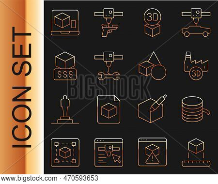 Set Line Isometric Cube, Filament For 3d Printer, Printing House Industry, Wrench Spanner, Services,