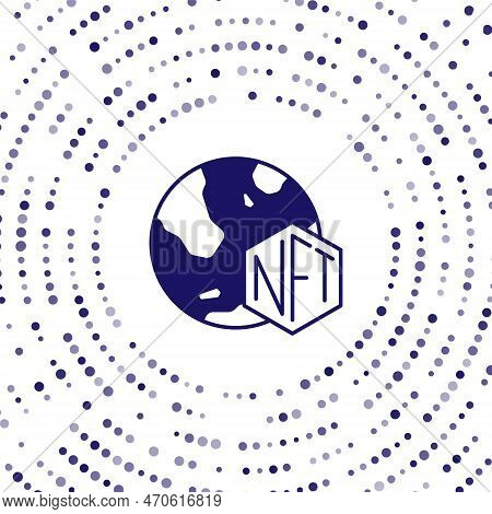 Blue Nft Digital Crypto Art Icon Isolated On White Background. Non Fungible Token. Abstract Circle R