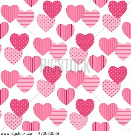 Cute Modern  Hearts Seamless Pattern, Lovely Romantic Background, Great For Valentine's Day, Mother'