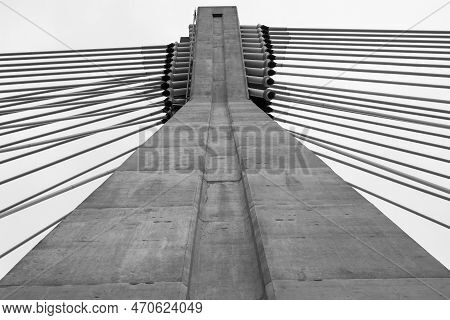 Concrete Ylon With Attached Tie Rods Of Cable-stayed Bridge