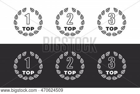 Top Places Signs. Emblems For Awards. First Place. Second Place. Third Place. Trophy Icons. Vector I