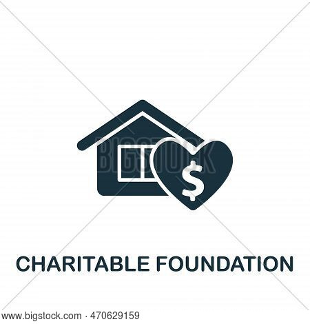 Charitable Foundation Icon. Monochrome Simple Sign From Donation Collection. Charitable Foundation I