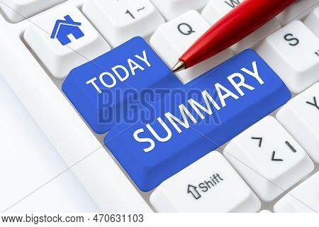 Text Caption Presenting Summary. Business Showcase Brief Statement Abstract Synopsis Concise Abbrevi