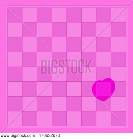 Chessboard Motif With Love Images And Cool Colors