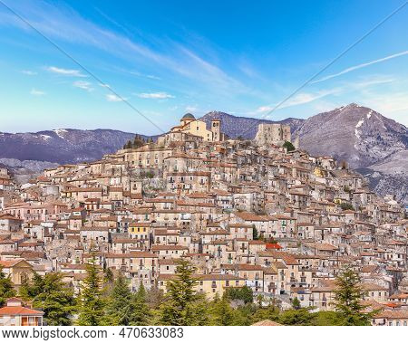 Amazing View Of Morano Calabro. One Of The Most Beautiful Villages (medieval Borgo) In Calabria. Loc