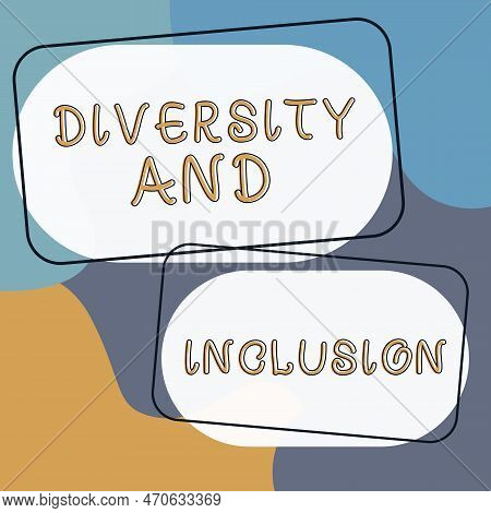 Conceptual Display Diversity And Inclusion. Conceptual Photo Range Human Difference Includes Race Et